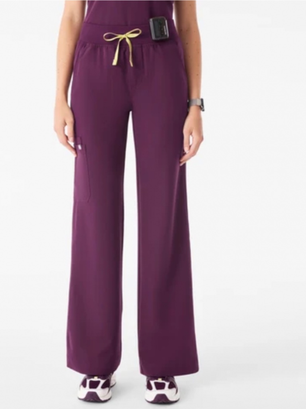 Figs Deep Purple Isabel Wide Leg Scrub Pants
